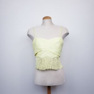 MUSTARD SEED |NWT Yellow Fringe Bralette Crop Top